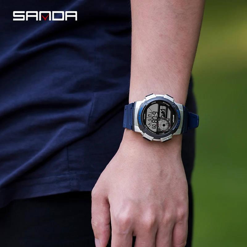 SANDA новые часы мужские Многофункциональные цифровые водонепроницаемые