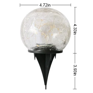 

LED Night Light Garden Solar Lights Bedroom Solar Pathway Light Cracked Glass Ball Waterproof Warm White LED for Outdoor Pathway