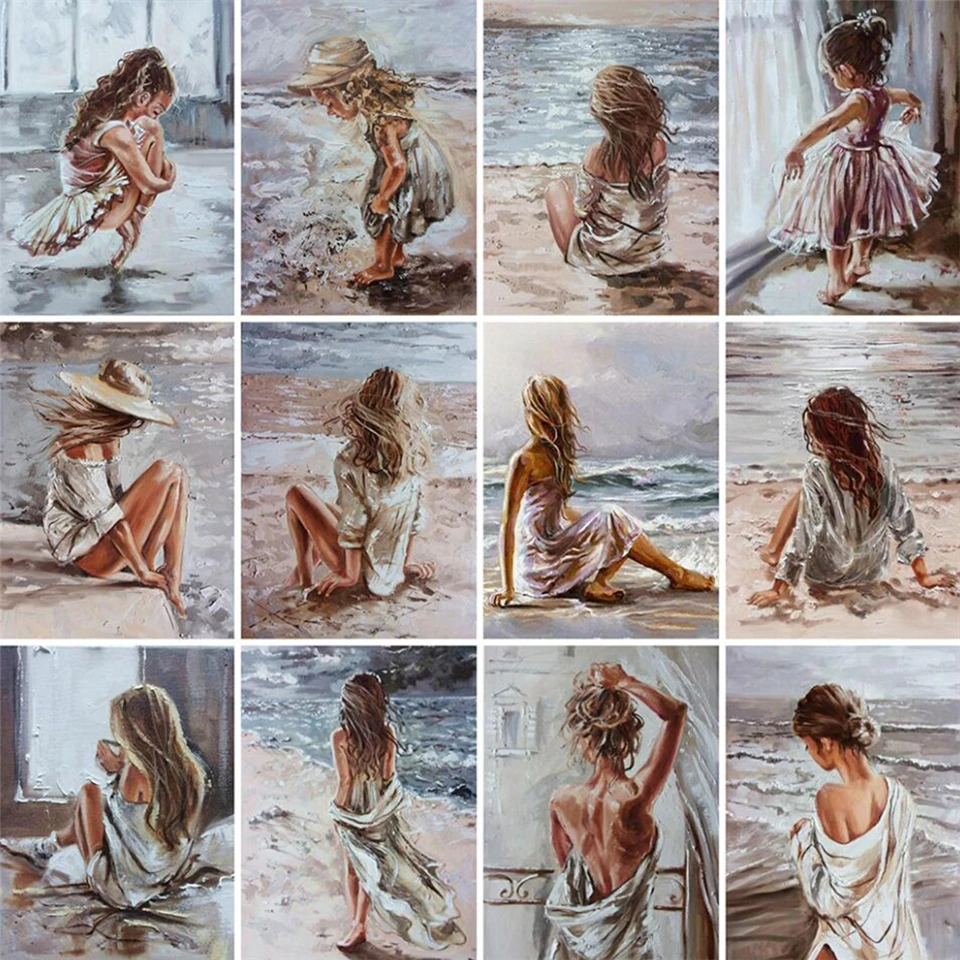 

Yujohom Needlework Diamond Embroidery Portrait 5D Diamond Painting Woman Picture Of Rhinestones Mosaic Cross Stitch Home Decor