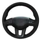 Чехол рулевого колеса автомобиля Мужская прошитая вручную обувь черного цвета из натуральной кожи и замши, для Kia Sportage 3 2010-2017 Kia Ceed Cee 'd 2009-2012