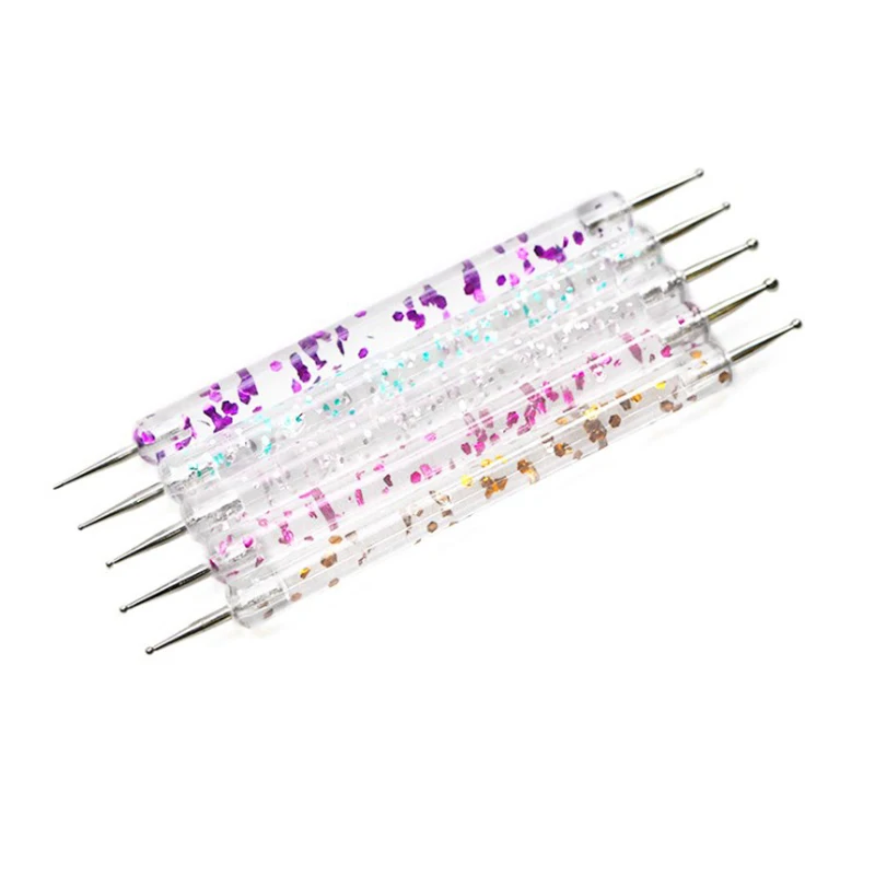 

5 шт./компл. ручка для дизайна ногтей 2 в 1, двойные концы, рисование, живопись, искусство, инструмент для маникюра