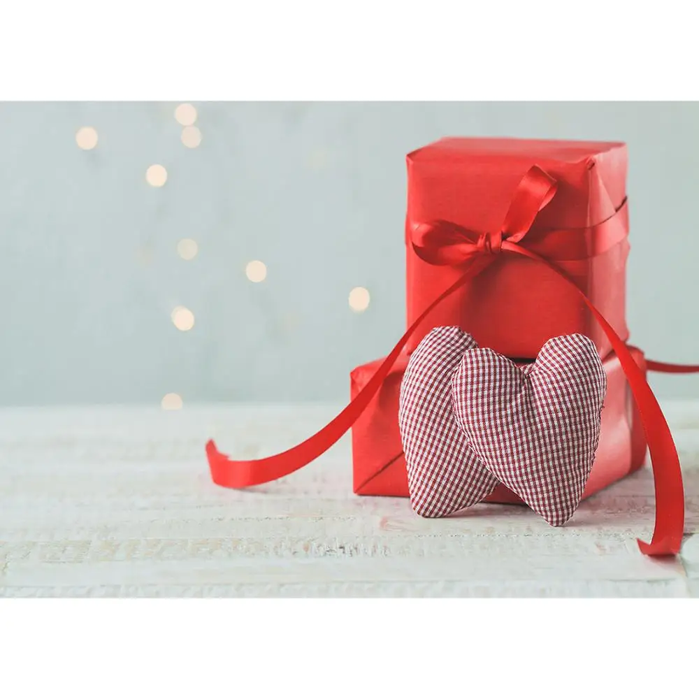 Фон для фотосъемки с изображением двух сердец в стиле боке на День святого