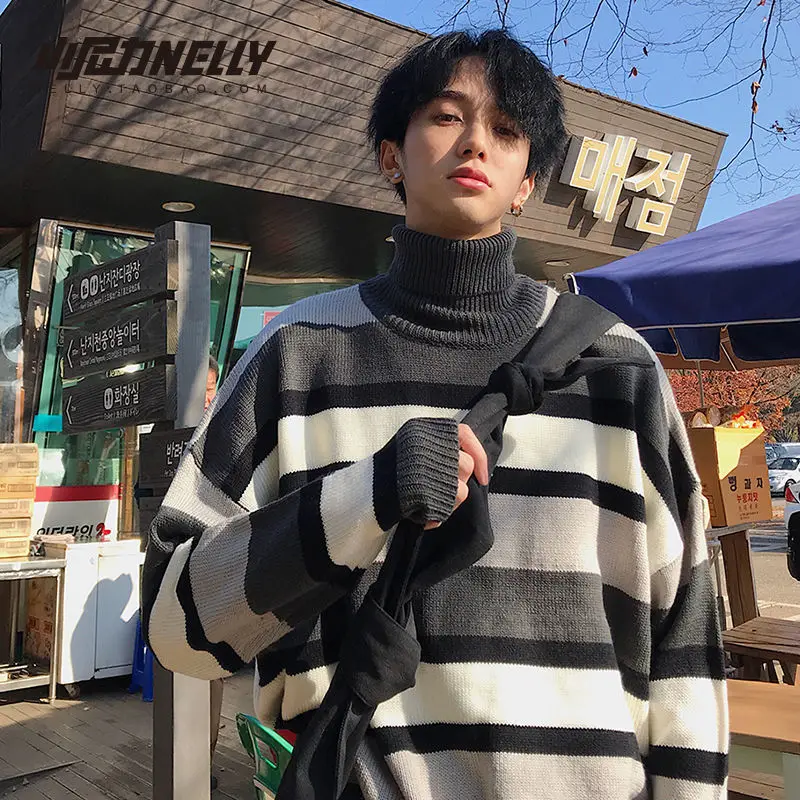 

Autumn and winter Korean version of loose fashion knitting turtle neck men and women wear lazy wind