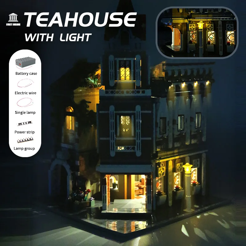 

Mould King 16026 Streetview Building The MOC Afternoon Tea Restaurant Model Building Blocks ricks Toys Kids Christmas Gift