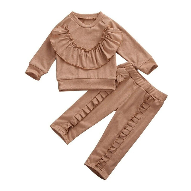 Милые осенние комплекты одежды для маленьких девочек комплект из 2 предметов