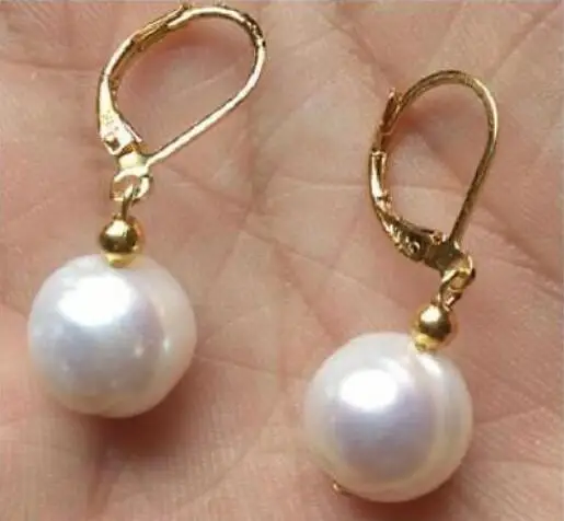 

LUXURIOUS 11-12 MM SOUTH SEA WHITE NATURAL PEARL DANGLE EARRING