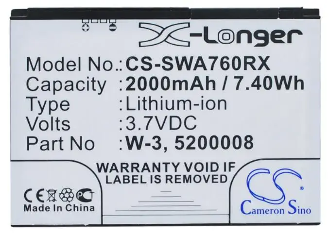 Cameron sino 2000 мА/ч, Батарея для Sierra Wireless AirCard 760 760s 762s 763s 785s Wi-Fi 4G FC80 5200008 W-3 популярный аккумулятор