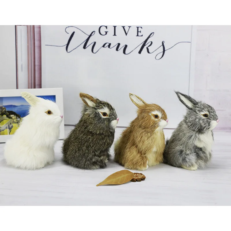 1 Piece Creative Simulation Animal Craft Lovely Rabbit Model Design Living Room Home Decortaion Furnishing Luxury Gift 14x10cm | Дом и сад