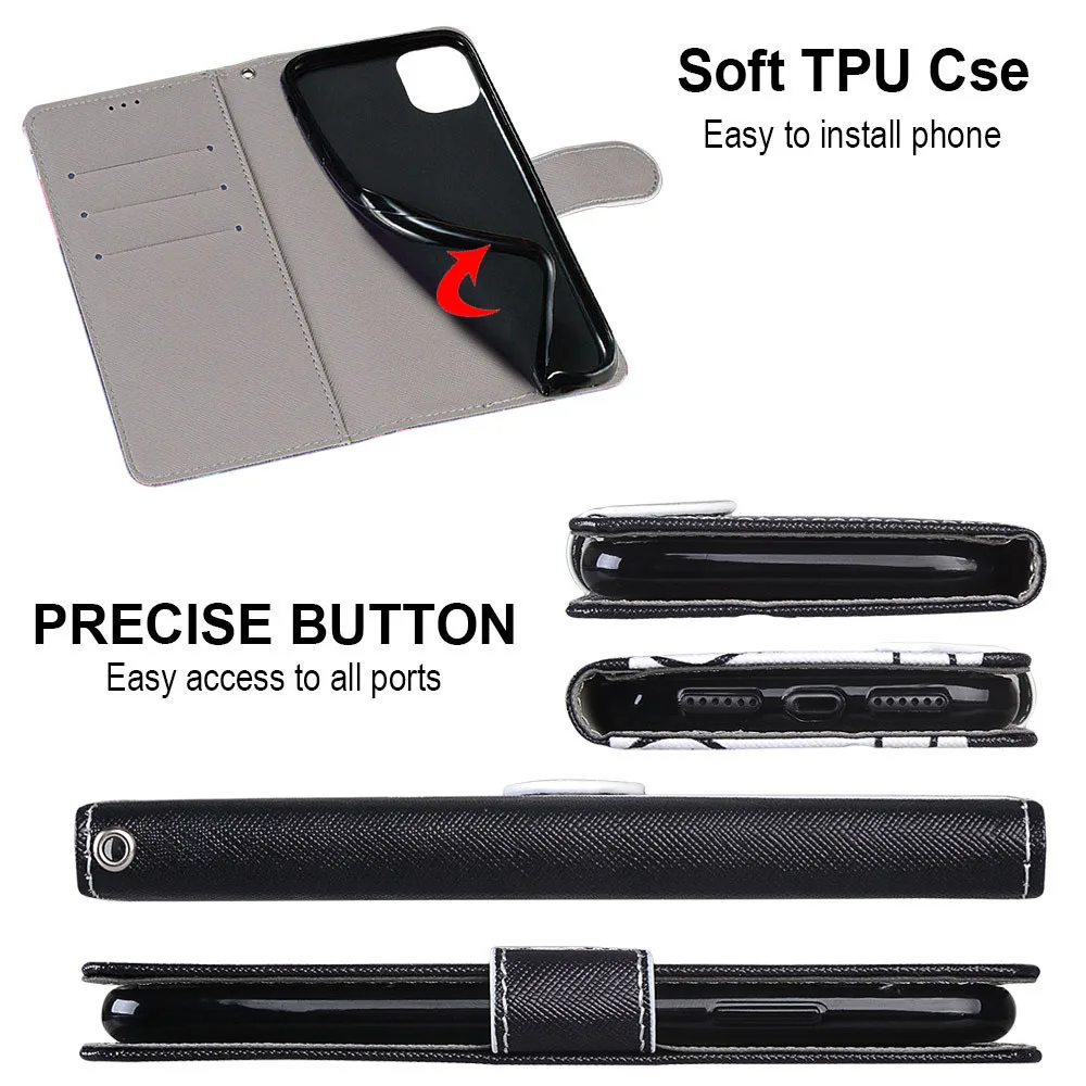 Фликилин Милый Животный Кожаный Чехол Для Xiaomi Redmi 9A 9C 8A 7A 6Pro 6A 5 Plus 5A Книжный Стиль Закладка-перекидной Бумажник для Телефона с Карманом на Карты