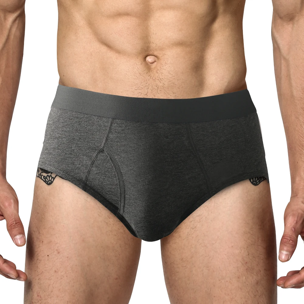 

Men's Briefs With Open Front Fly Pouch 4 Colors Sexy Underwear Cotton Panties Breathable Y-Front Shorts For Sport Norcotton