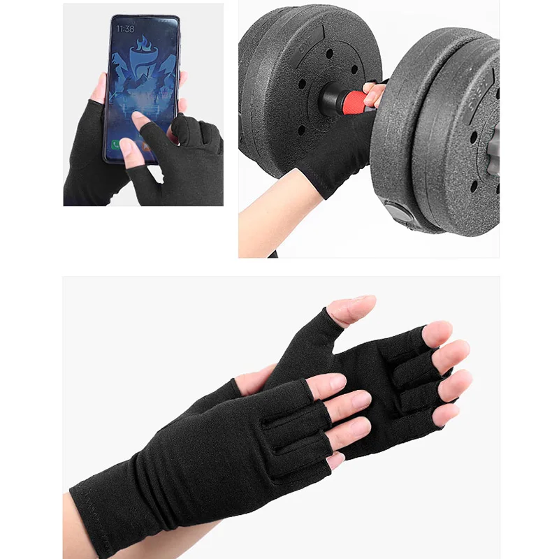 

Compression Therapy Gloves For Magnetic Anti Arthritis Health Osteoarthrit Fingerless Joint Pain Relief Therapy Mittens