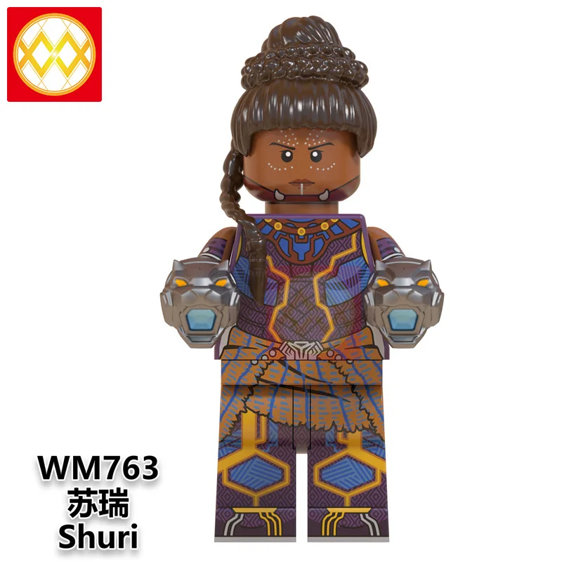 WM6068 блоки Железный человек Капитан Америка Черная пантера Shuri Hawkeye Картер Говард гамора строительные блоки Подарочные игрушки для детей - Цвет: Синий