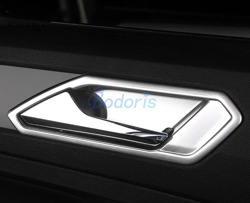 

Для Volkswagen VW Tiguan L 2017 2018, внутренняя Серебряная фотовспышка, Защитная панель, хромированные автомобильные аксессуары