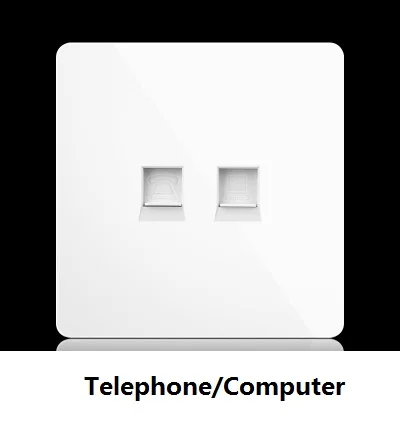 Telephone computer 86 Тип, стандарт США, Великобритании, настенный выключатель, 1 банда, 2 банды, 3 банды, 4 банды, 1Way, 2Way, настенный светильник, переключатель, 20A, 45A, розетка переменного тока, британская розетка - Цвет: Telephone computer