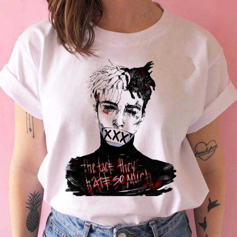 Футболка xxxtentacion женская модная рубашка в стиле рэп/хип хоп топ Повседневная