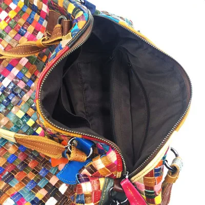 

bags for women 2020 new splice woven sheepskin shoulder bag Genuine leather crossbody female bag purses and handbags sac a main