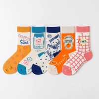 autumn and winter new products womens socks candy color creative lolita cartoon retro series warm and breathable leisure socks