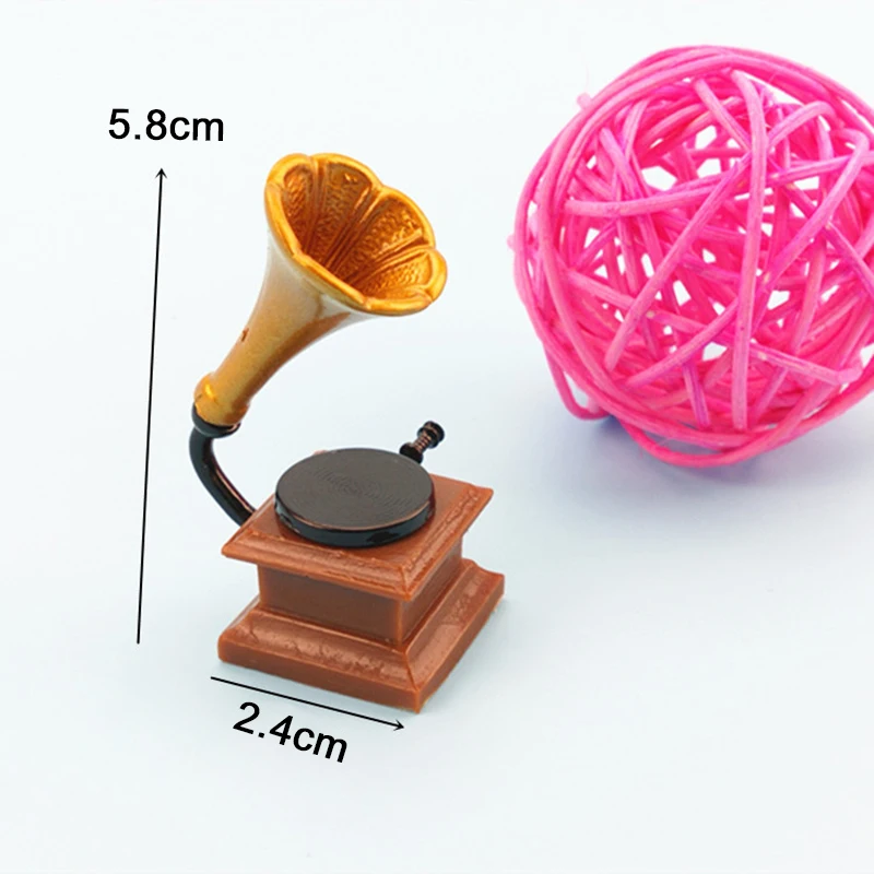 

1pc Doll House Accessories Simulation Mini Furniture Ornaments Phonograph Scissors Calculator