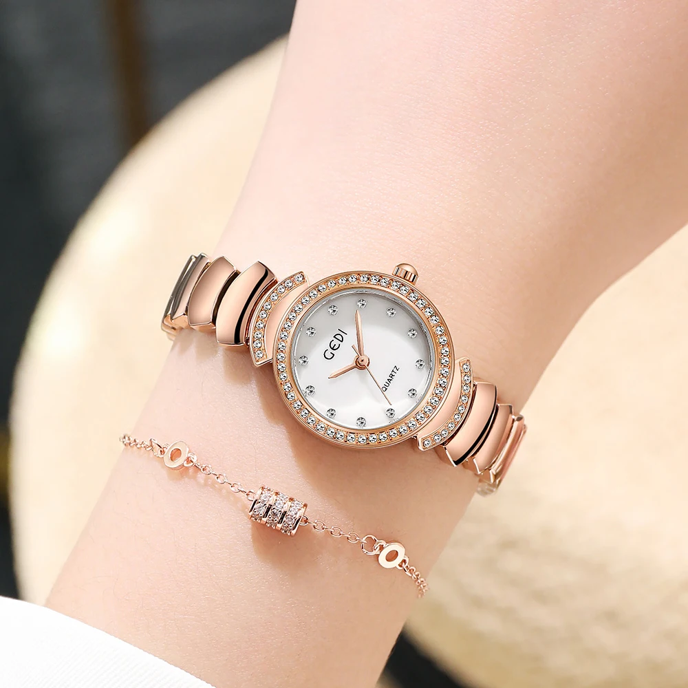Часы GEDI Montre Femme роскошные женские часы 2022 водонепроницаемые кварцевые наручные