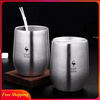 double wall 304 stainless steel cup tea mug with lid heat resistant portable beer cup with spoon straw 377ml hydro flask