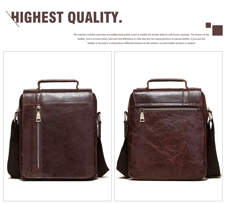 

Vintage Men Shoulder Bag Vintage Crossbody Bags High Quality Male Bag Genuine Leather Handbag Capacity Men Messenger Bags 50
