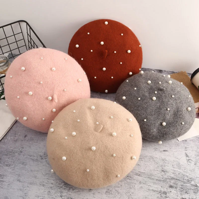 Зимний женский берет RUHAO с помпоном для женщин вязаная шапка девочек плотные