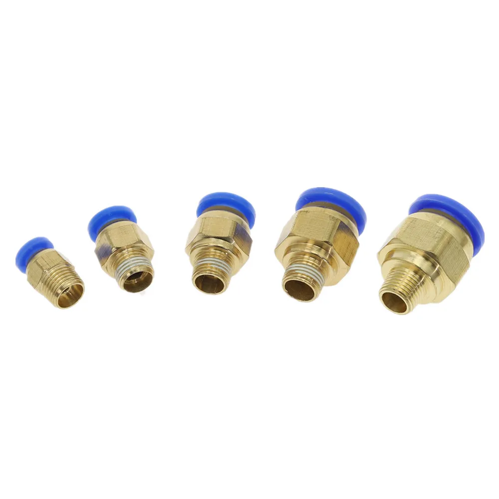 1 шт наружная резьба 1/8 ''1/4'' 3/8 ''1/2'' к трубке 4681012 мм прямой пуш-ап в фитинг для пневматического пуш-ап для подключения воздуха