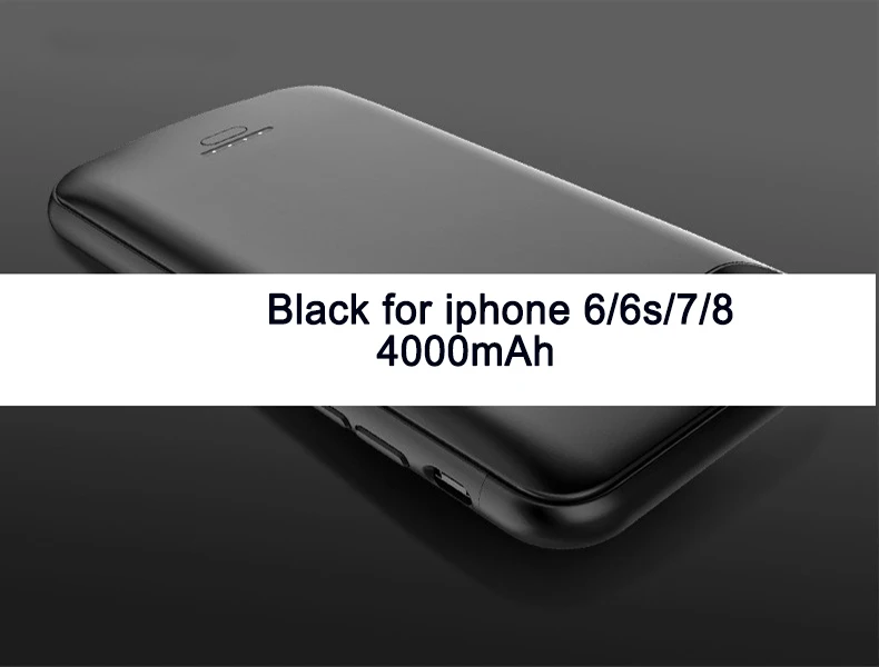 black 4000 I 6 7 8 Аккумулятор Чехол для Iphone 6 6s 7 8 4000/5500mah зарядное устройство для Iphone 6 6s 7 8 Plus тонкий внешний пакет резервного копирования Чехол - Цвет: black 4000 I 6 7 8