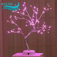 108 led usb table lamp battery operated copper wire tree branch warm white night lights for kids bedroom festival indoor decor