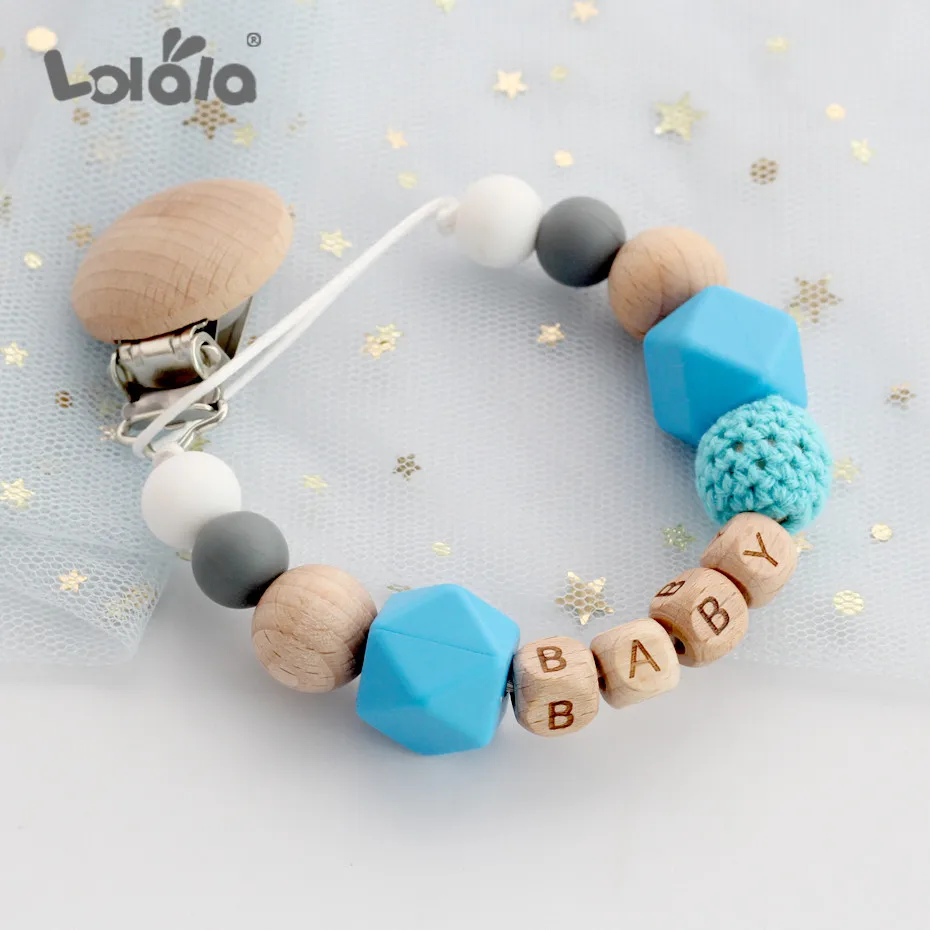 Клипса для соски пустышки младенцев цепочка прорезывателя персонализированный