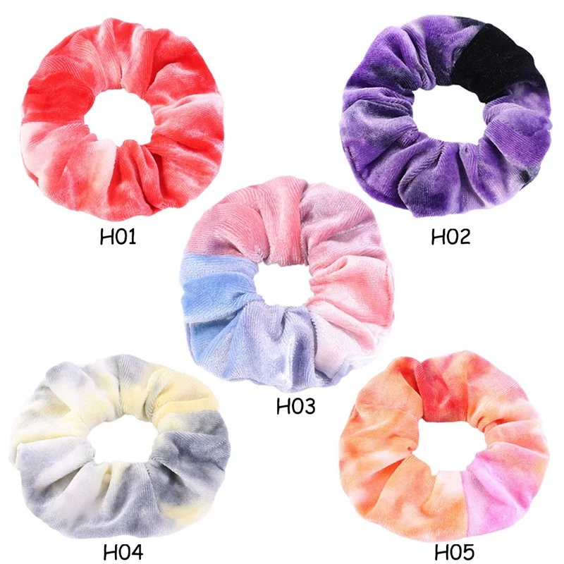 

Flannel Hair Tie Tie Dye Large Intestine Circle Gradient Color Circle Women Girls Hair Accessories