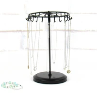 jewelry rotating ring display holder organizer necklace stand rack 23 hooks metal shelf organizer home goods wj606