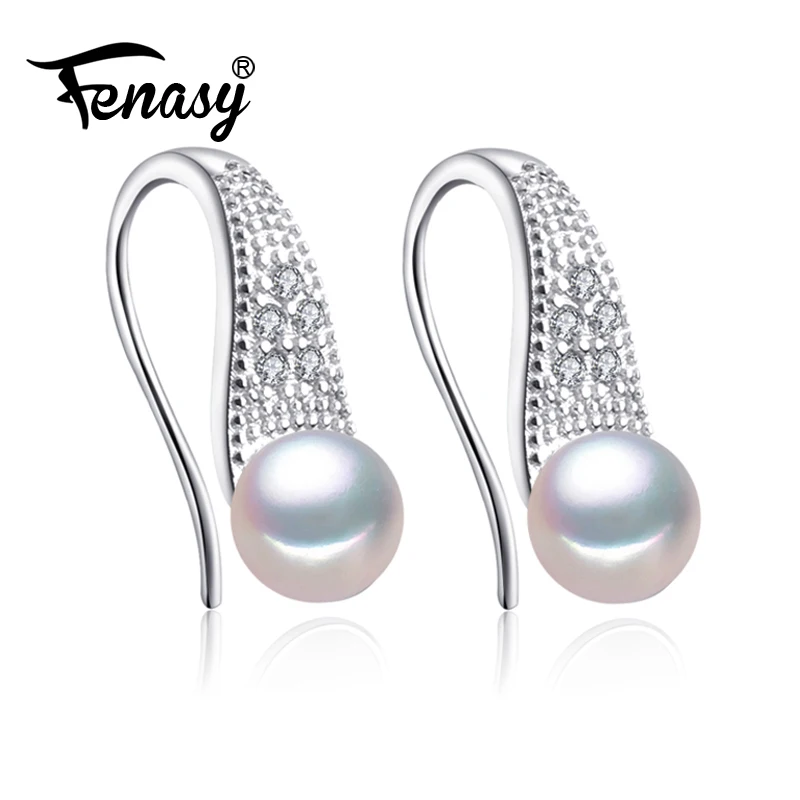 Женские серьги-гвоздики из серебра 925 пробы с натуральным пресноводным жемчугом |