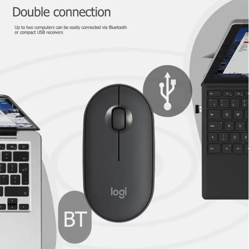 Мышь Logitech Pebble Wireless 1000DPI Высокоточная оптическая синяя зеленая розовая Бесшумная