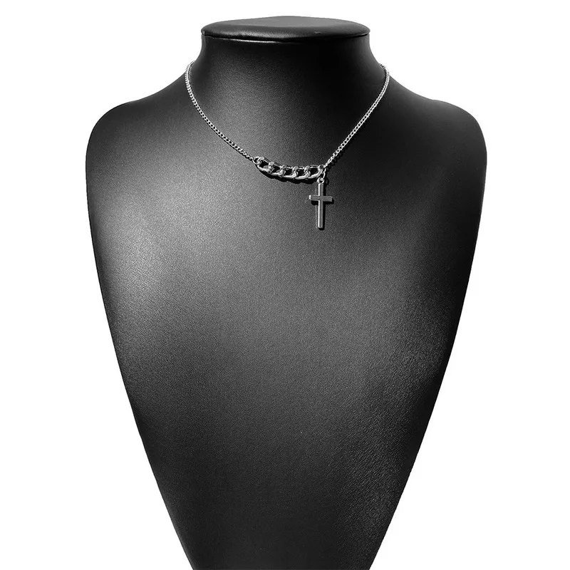 Простое Ожерелье многослойное ожерелье Женская цепочка с крестом женская
