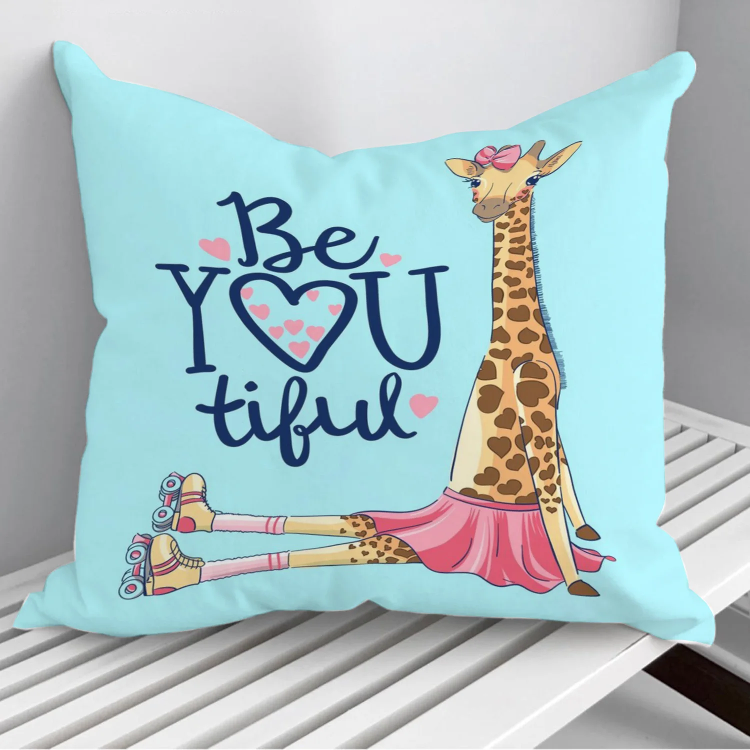 

Beautiful Giraffe Girl Throw Pillows Cushion Cover On Sofa Home Decor 45*45cm 40*40cm Gift Pillowcase Cojines Dropshipping