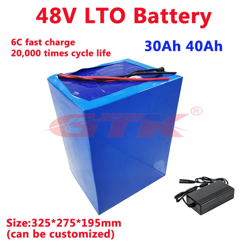 

GTK LTO 22S 52V 48V 30Ah 40Ah Lithium Titanate Battery Pack 20000 cycles for Forklift Tricycle Solar system+5A charger