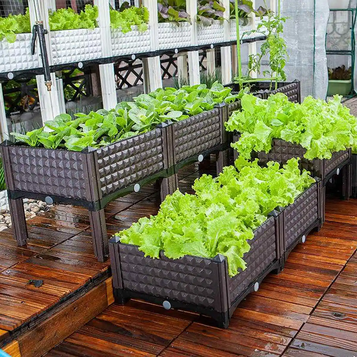 

Nursery pots Raised Garden Bed for Vegetables Elevated Planter Box with Legs Outdoor Patio Flower Herb Container Gardenin