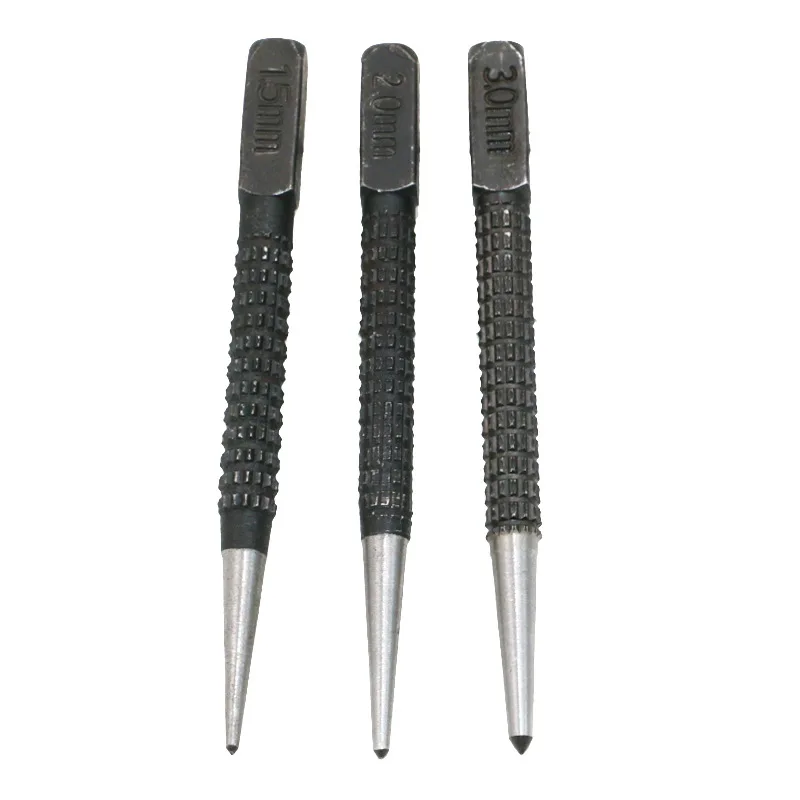 

3 Pcs Heavy Duty Centre Punch Spring Loaded Steel Metal Wood Scribe Marking Hole Tool 1.5/2/3mm Punch