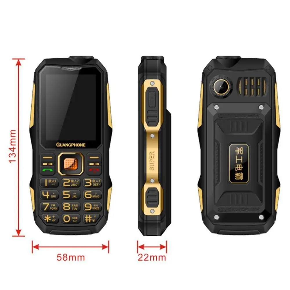 

Vintage Dual Card Dual Standby Mobile Cell Phone bluetooth Older Speaker Stand-by Long Multi-language Phone Torch Big Mobil H2Y1