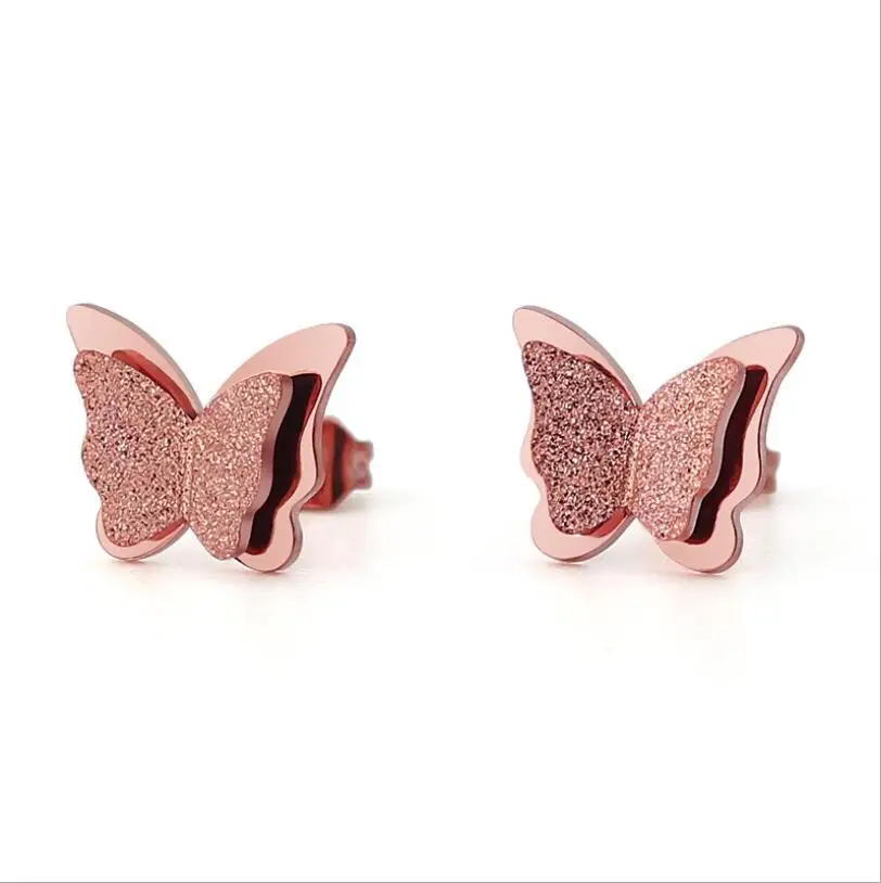 

2021 Trendy Stainless Steel Butterfly Earrings for Women Exquisite Accessories Ear Studs Bijoux Jewelry Gift Wholesale