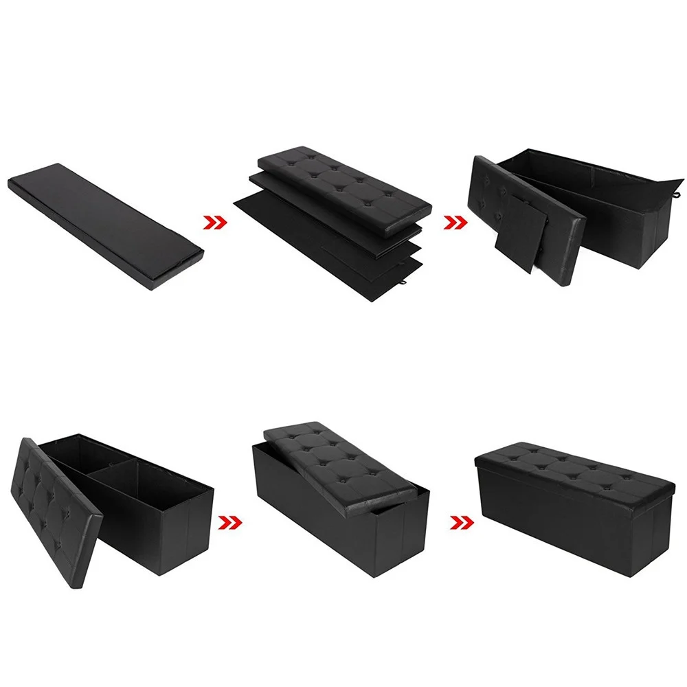 Практичная ПВХ кожа прямоугольной формы с кожаной кнопкой Табурет большой