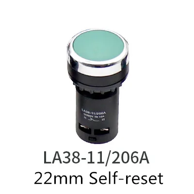 Green 22 мм экономичный LA38-11/206A кнопочный переключатель аварийной остановки нормальный открытый+ нормальный закрыть - Color: Green