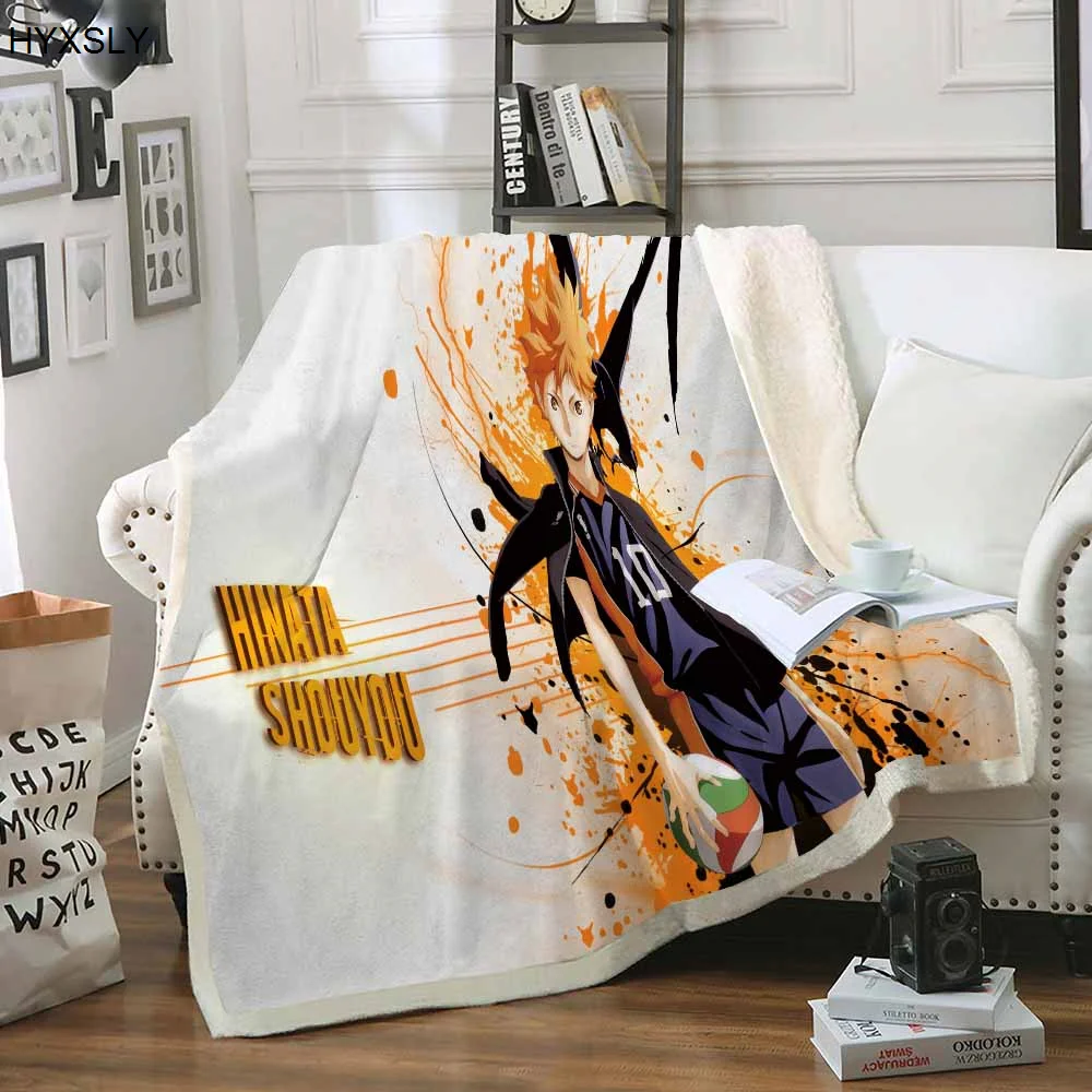 

Anime Flannel Blanket Haikyuu!! Warm Cozy For Kids Decorative Deep Sleep Cozy On Sofa Bedroom Couch Blanket