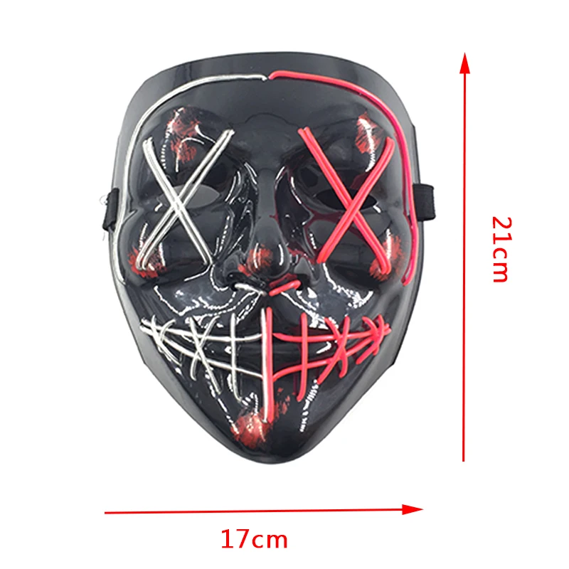 Страшная маска для Хэллоуина реквизит косплея вечеринки светодиодсветильник