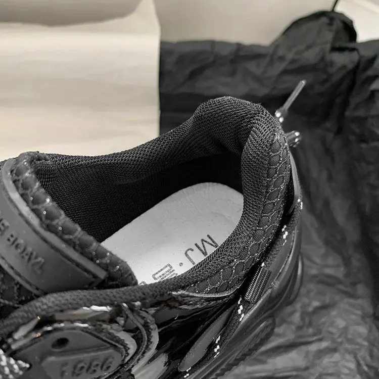 

Black Sneakers For Women 2020 Autumn Ulzzang Designers Platform Chunky Casual Shoes Fashion Tenis Female Walking Trainers Woman