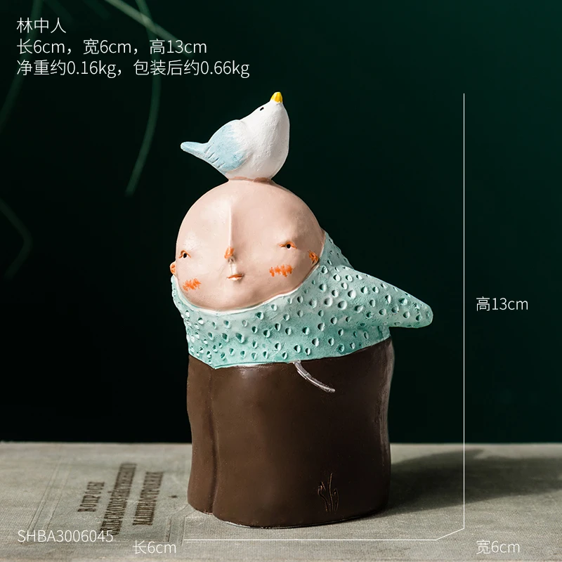 Resin Boy Home Decoration Children's Bedroom Cafe Office Personality Desktop Crafts Ornaments Children Christmas Birthday Gift - Цвет: SHBA3006045