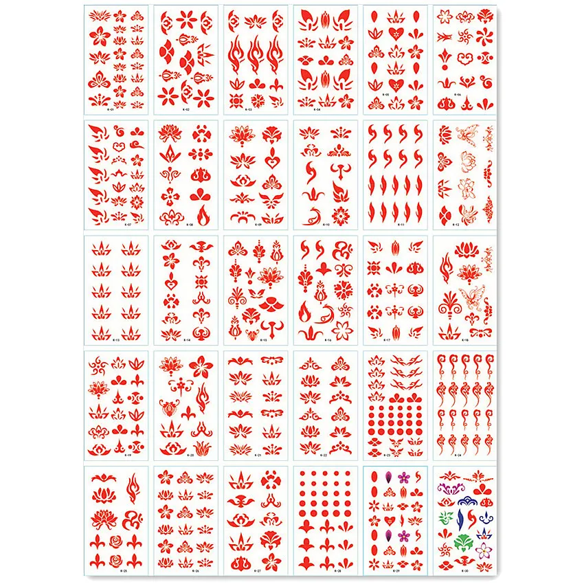 

30PCS Small ornament Fashion Women Girl boys Temporary Tattoo Sticker Full Flower Arm Body Art Big Large Fake Tattoo Sticker
