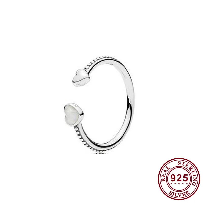 

Original 925 Sterling Silver Pan Ring New Open Heart Ring For Women Wedding Party Gift Fashion Jewelry