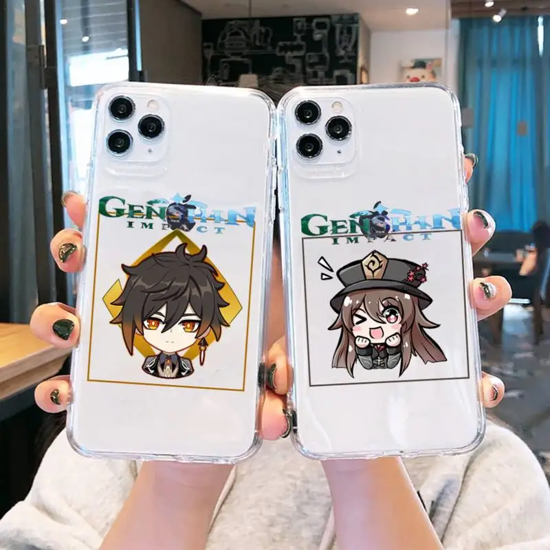 

genshin impact Phone Case Transparent soft For iphone 13 12 11 8 7 plus mini x xs xr pro max